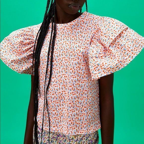 ZARA contrasting floral top 0085/128 - Picture 5 of 7